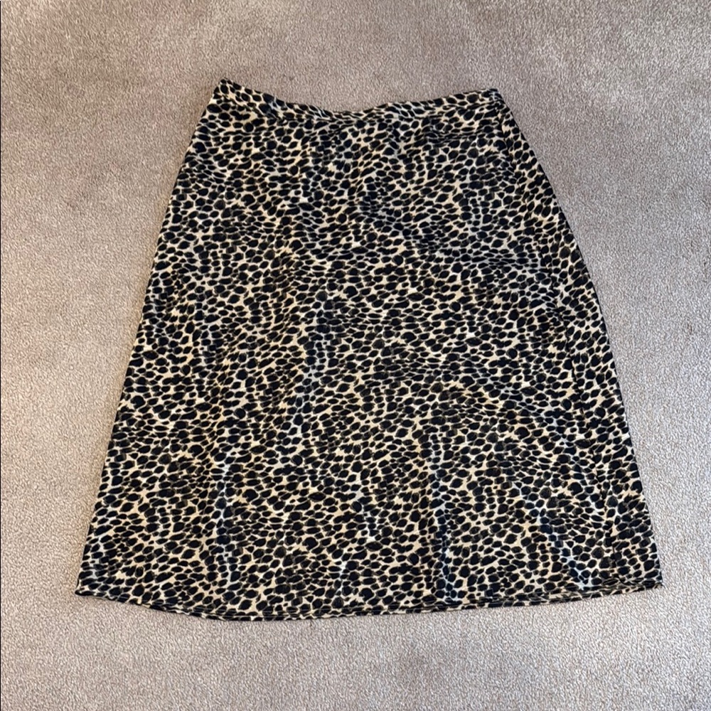 J. Crew Black and White A-Line Knee-Length Skirt